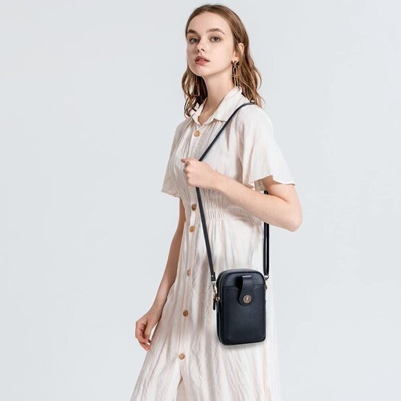 Small Crossbody Bags for Women, Leather RFID Cell Phone Purse, Trendy Travel Cro - Picture 6 of 6